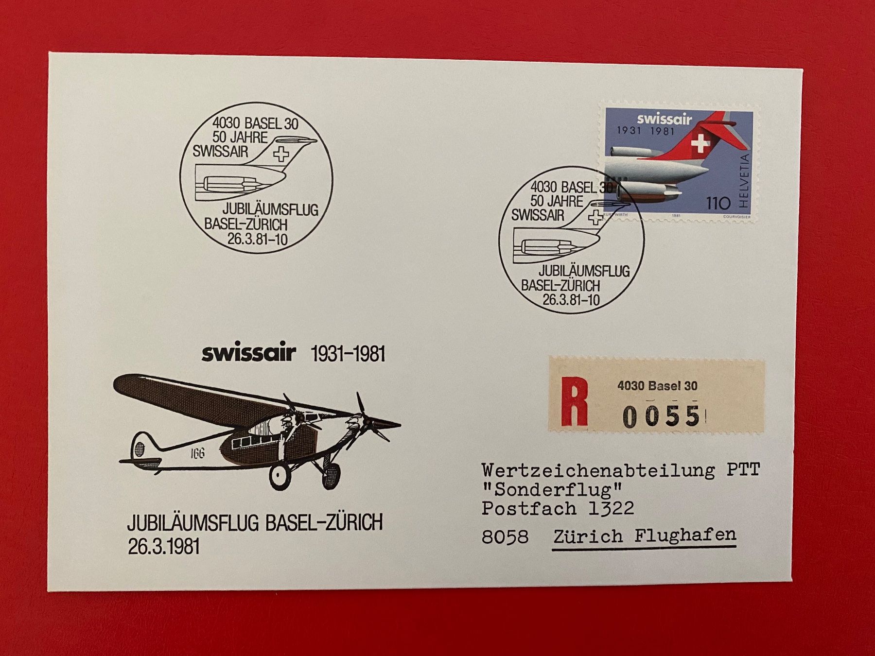 Tutti i francobolli: SWISSAIR - 1981 – Usato da Petit-Lancy venduto da Solcarm
