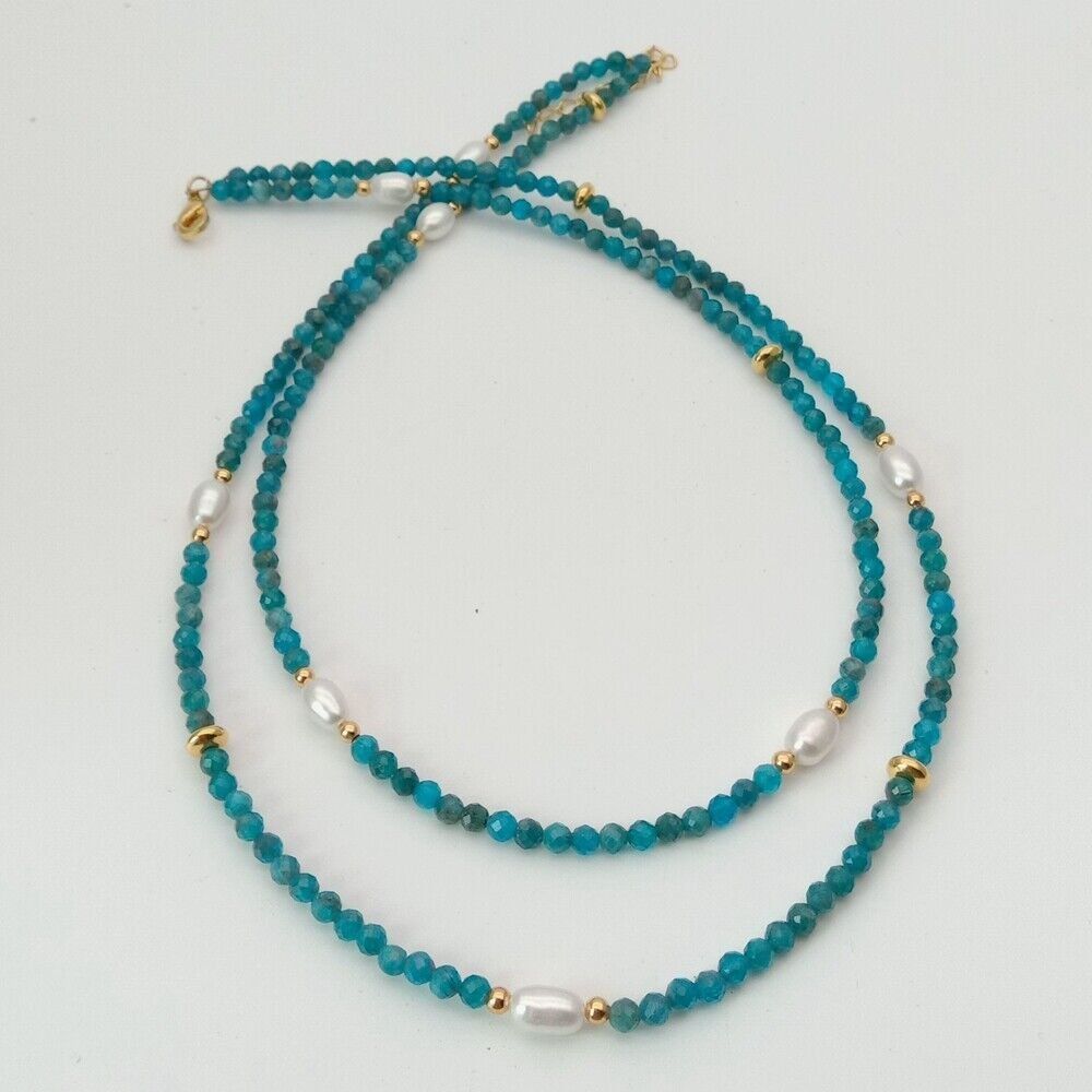 Ketten: Blau Kyanit Perlen Kette Edelstein Collier Kyanite Perle – Neu (gemäss Beschreibung) aus Prilly von ilyria73 4