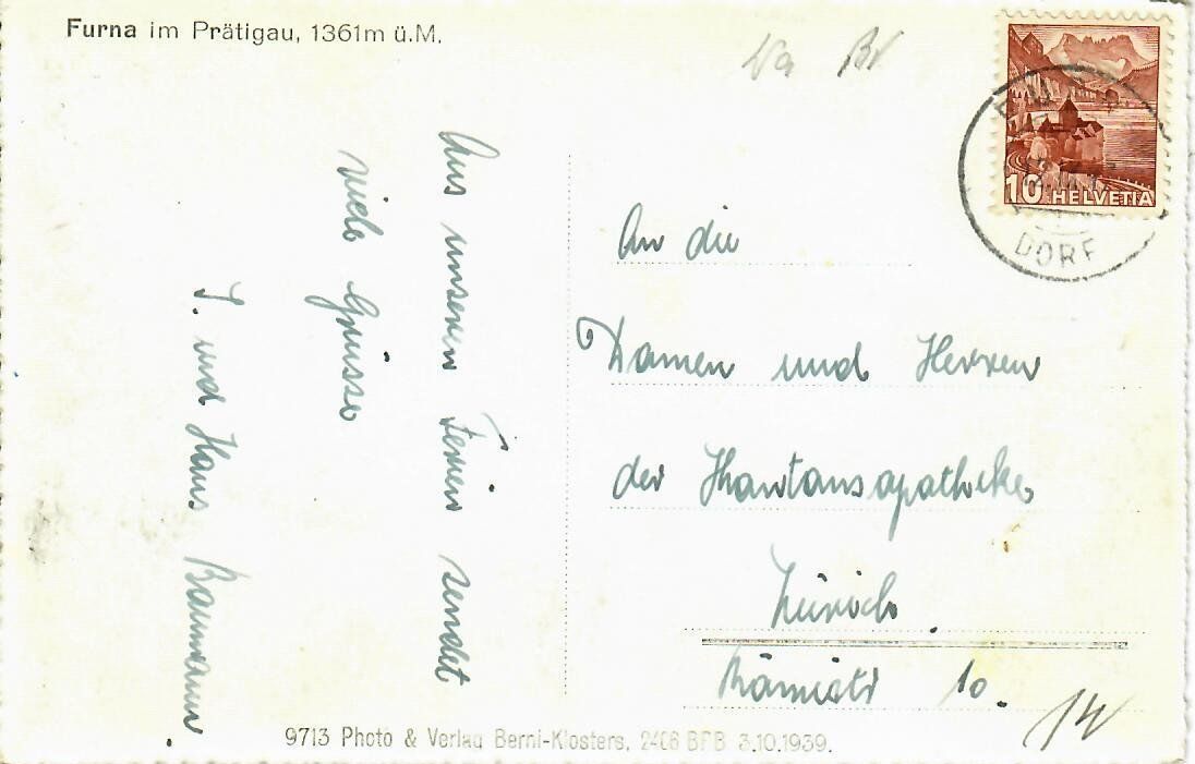 Cartoline postali: Furna im Prättigau – Usato da Hochdorf venduto da Ziegel-16 1