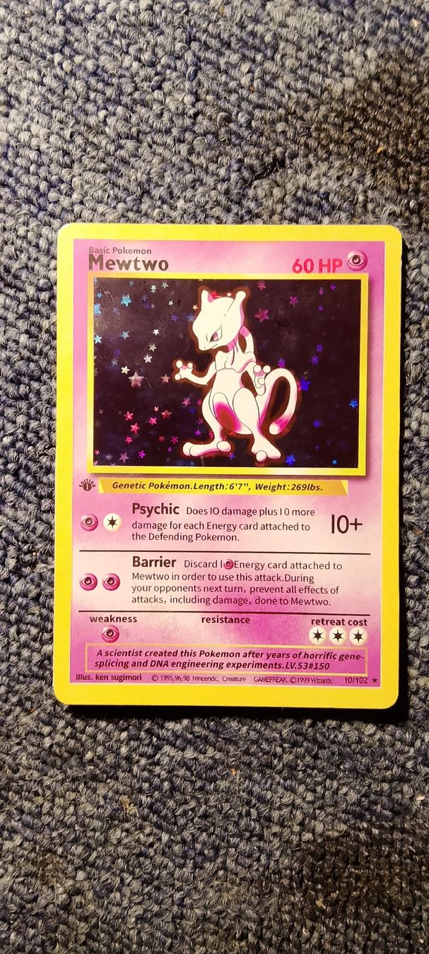 Pokémon Carte collezionabili: Mewtwo 1st Edition Holo Base Set 10/102 – Usato da Dübendorf venduto da John1893
