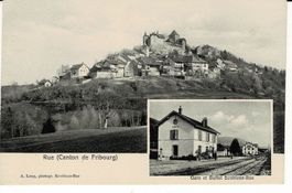 RUE FR mit Bahnhof et Buffet Ecublens-Rue  ca 1920!
