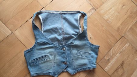 Weste crop Denim blau Jeans Trend Y2K Style M