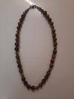 Wunderschöne Tigerauge-Heilstein-Kette mit Silber, Unikat