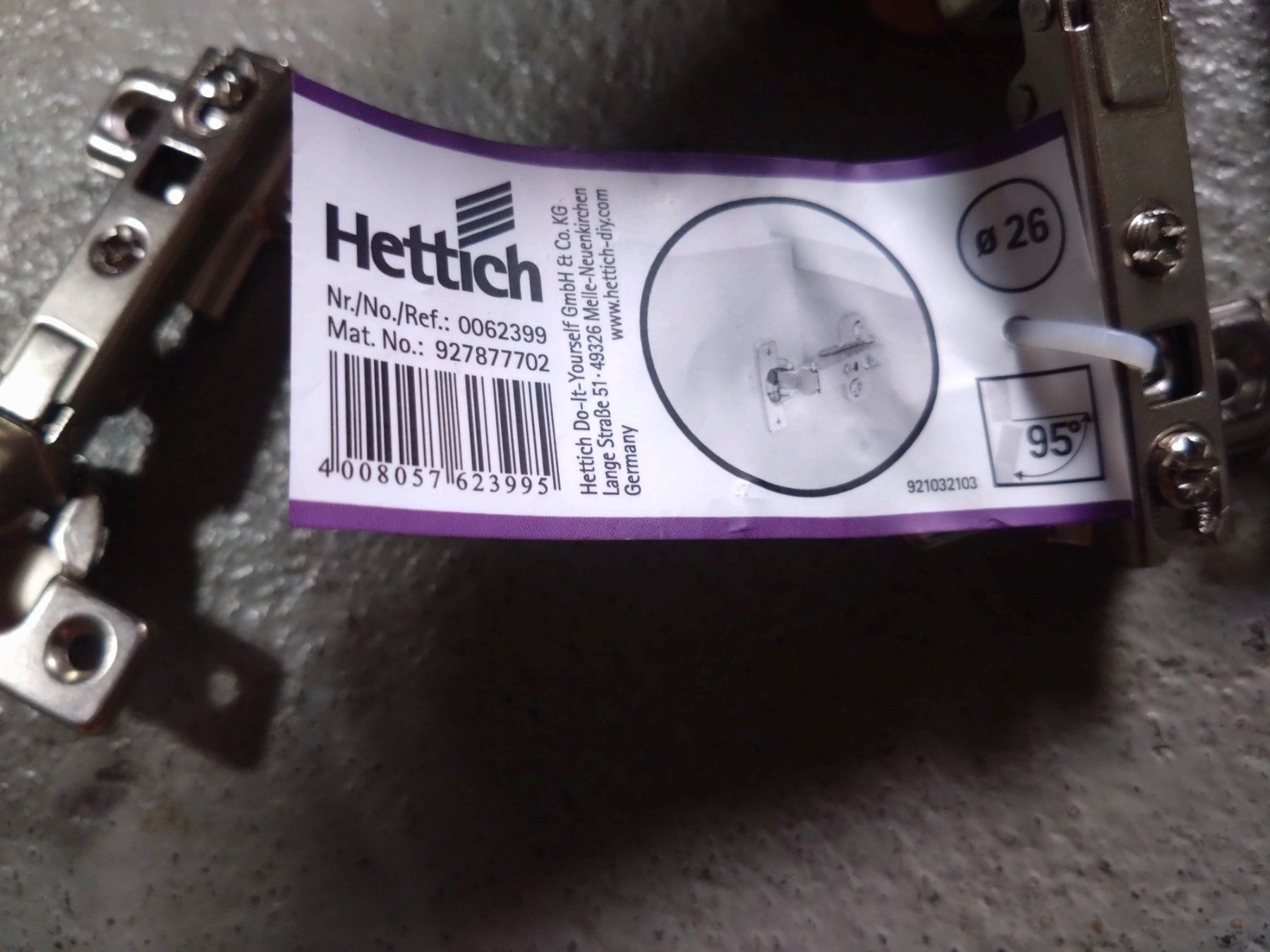 Supporti a parete: Hettich Scharniere, 4 Stück neu, 26mm – Nuovo (secondo la descrizione) da Lenzburg venduto da Timituckle 3