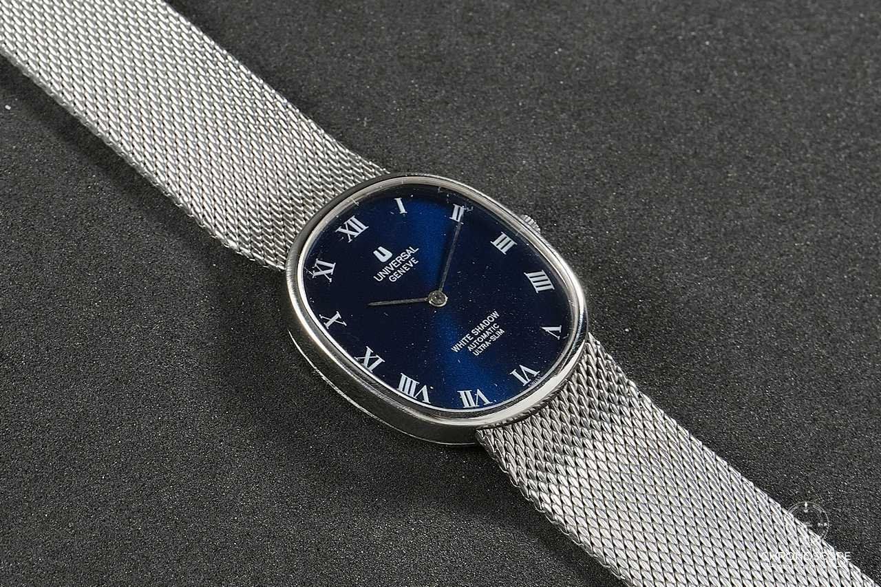 Universal Genève Orologi: Universal Geneve White Shadow Ellipse, Microrotor Cal. 2-66, – Usato da Luzern venduto da ChronoScope6004 2