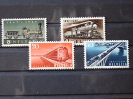 Postfrischer Satz Eisenbahn 1947 100 Jahre  B 0509M