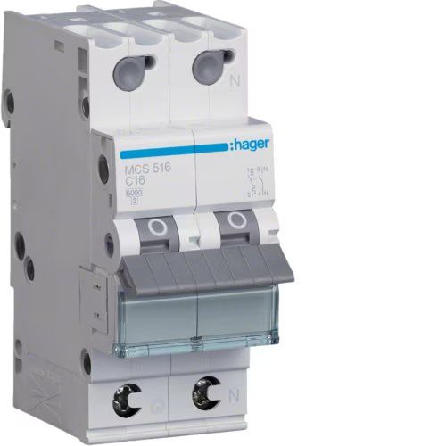 Hager Schalter: Hager Leitungsschutzschalter MCS516 C16A – Neu und originalverpackt aus Villmergen von Elektro-Mueller