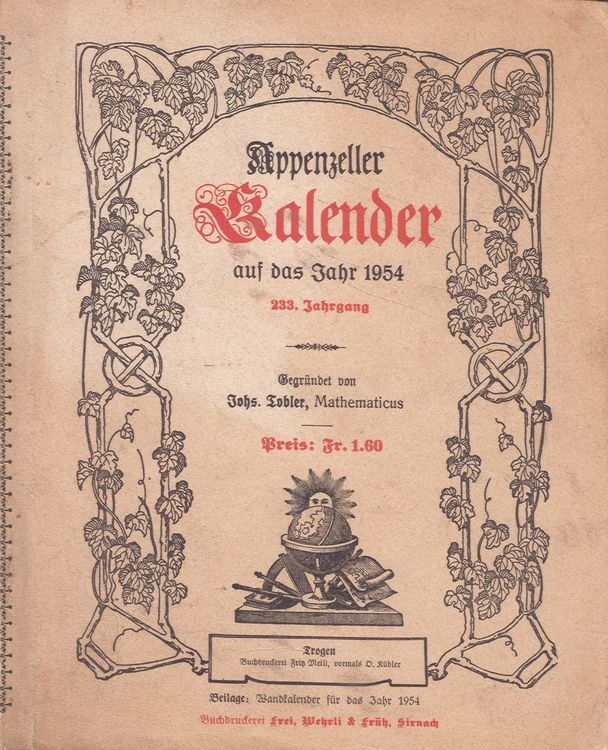 Appenzeller Kalender 1954  Kaufen auf Ricardo