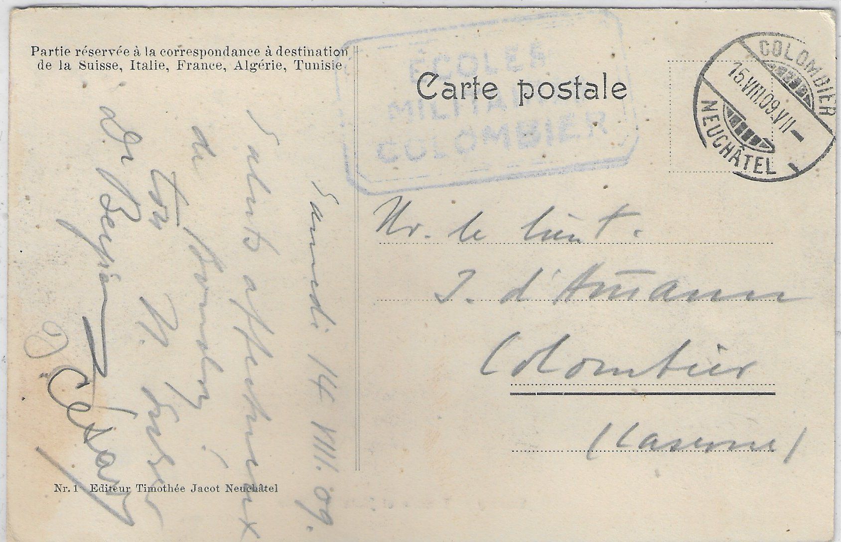 Cartoline postali: Boudry - Temple et Hotel de Ville - coloriert – Difettoso da Ettingen venduto da Kartenplanet 1
