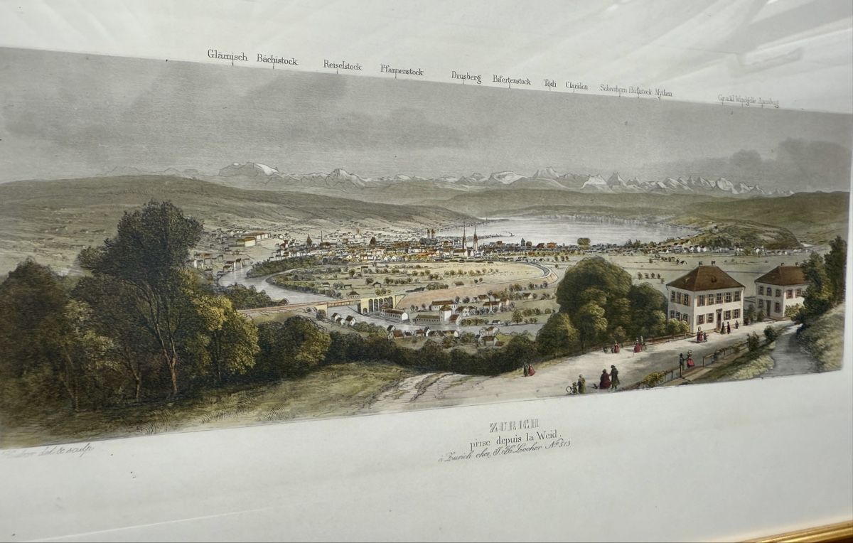 Gravures: Panorama Stich - ZURICH pris depuis la Weid – Neuf (Voir description) à Schattenhalb par Oodaaq 6