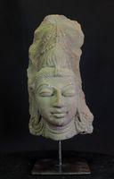 antiker Bodhisatva Kopf aus Naturstein, Indien