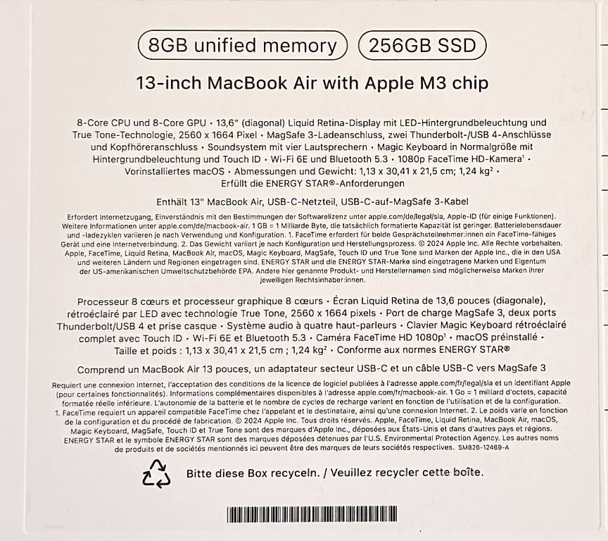 Portables: MacBook Air 2024 Midnight blue – D'occasion à Würenlingen par pan_c2wy 2
