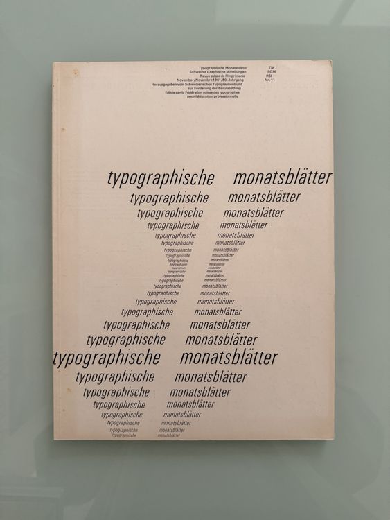 Typographische Monatsblätter (TM) Emil Ruder 11 1961 (Gebraucht) in ...