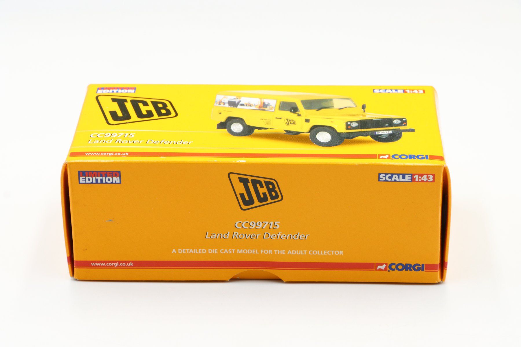 Land Rover Modellini d'auto: Land Rover Defender JCB 1:43 Corgi – Nuovo e nell'imballaggio originale da Bühl b.Aarberg venduto da modelldiecast 1