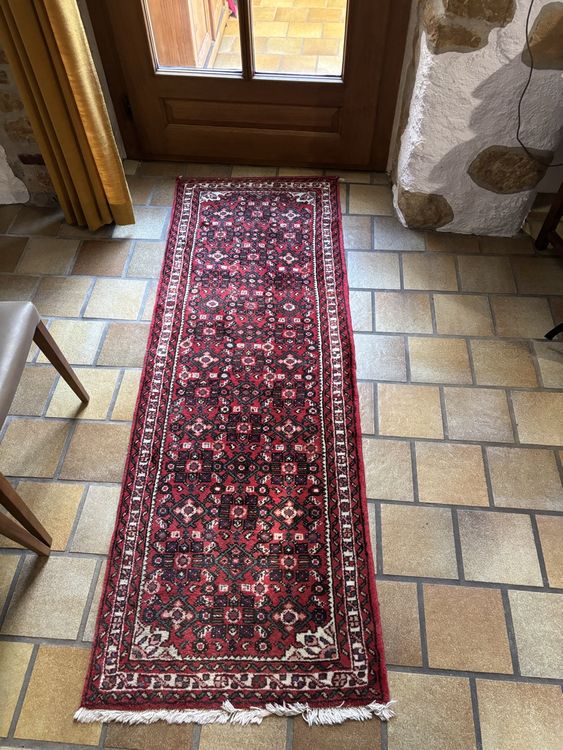 Tapis Persan rouge ancien fait main - Antiquités
