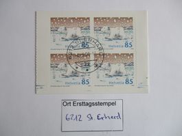 Viererblock mit Ort Ersttagsstempel 6212 St. Erhard