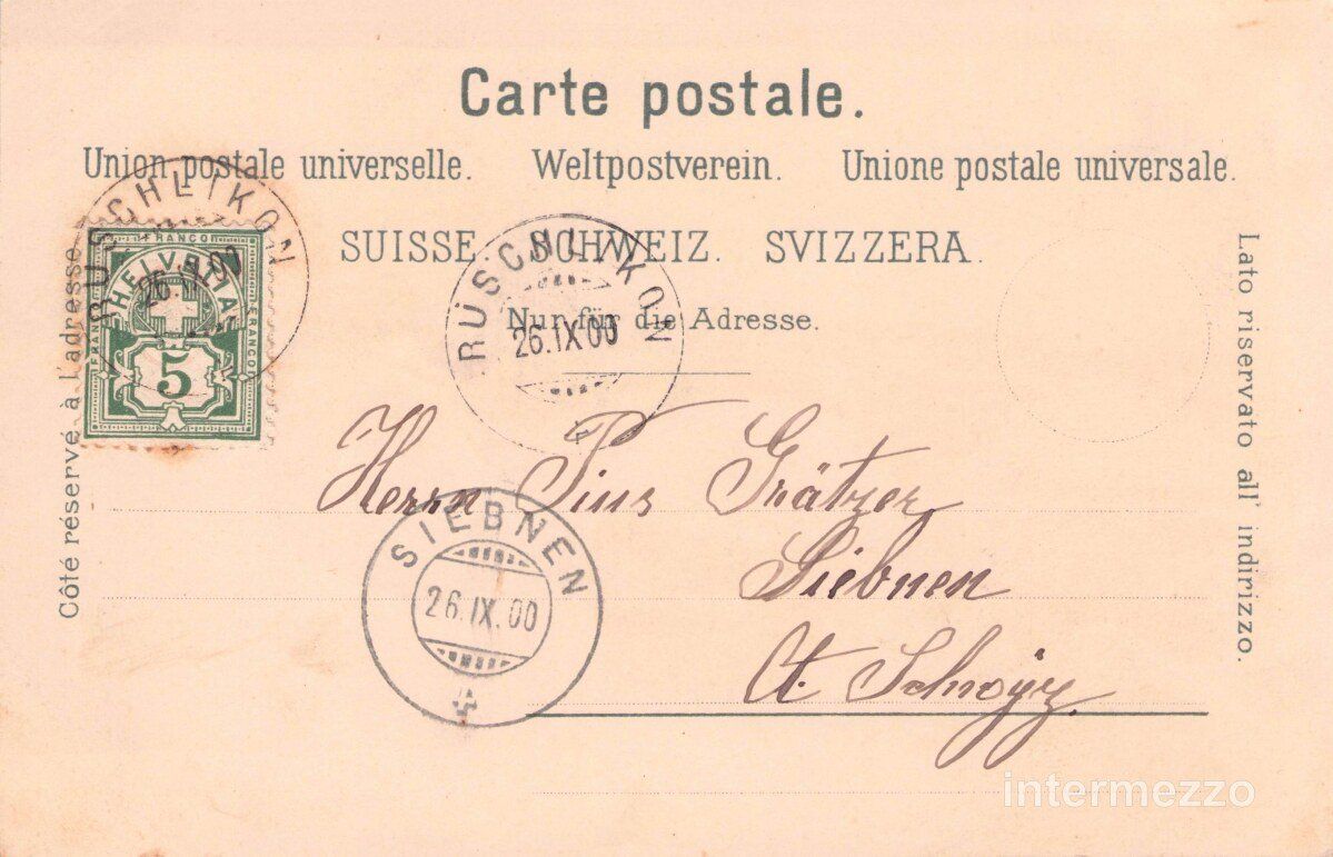 Cartoline postali: Thalwil ZH // 1900 Litho Heer & Cie. – Usato da Basel venduto da intermezzo12 1