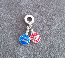 Silber Charm Ping Pong +Garantie