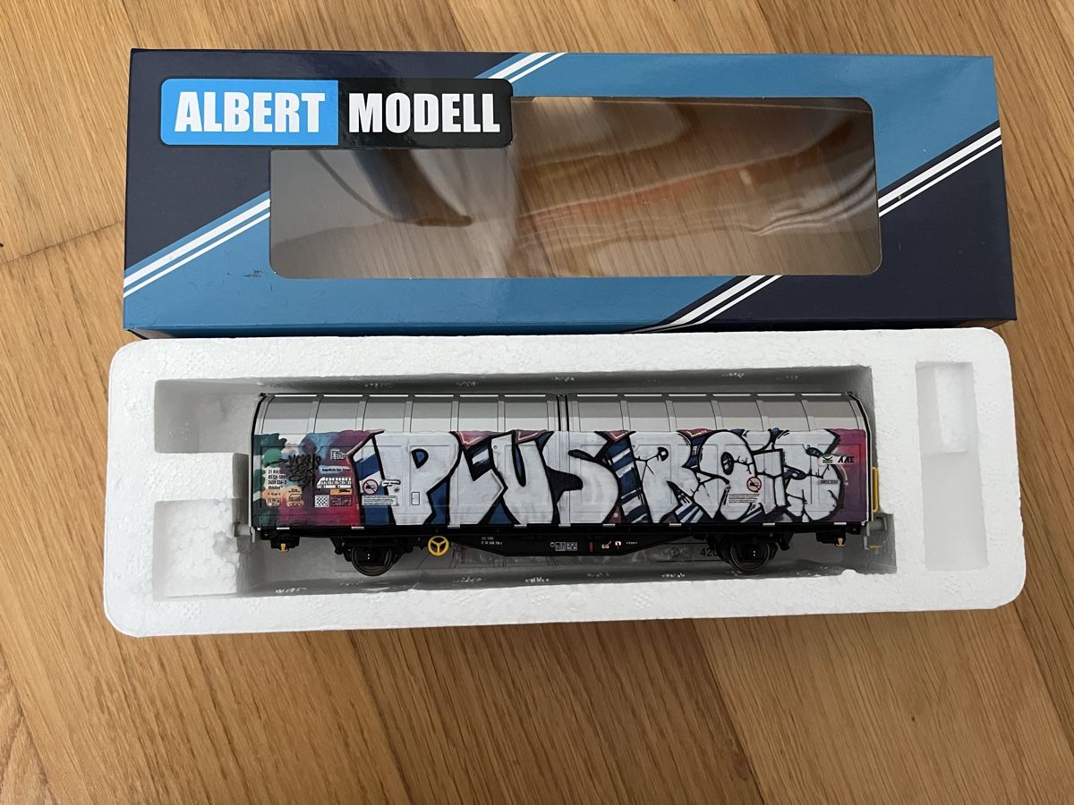 Albert Modell Modellini di ferrovie: Albert Modell SBB Schiebewandwagen Graffiti Exklusiv – Usato da Liestal venduto da Julob40
