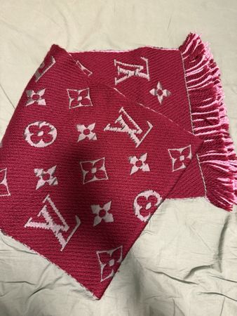 Louis Vuitton Logomania Schal rosa und rot, Top Zustand
