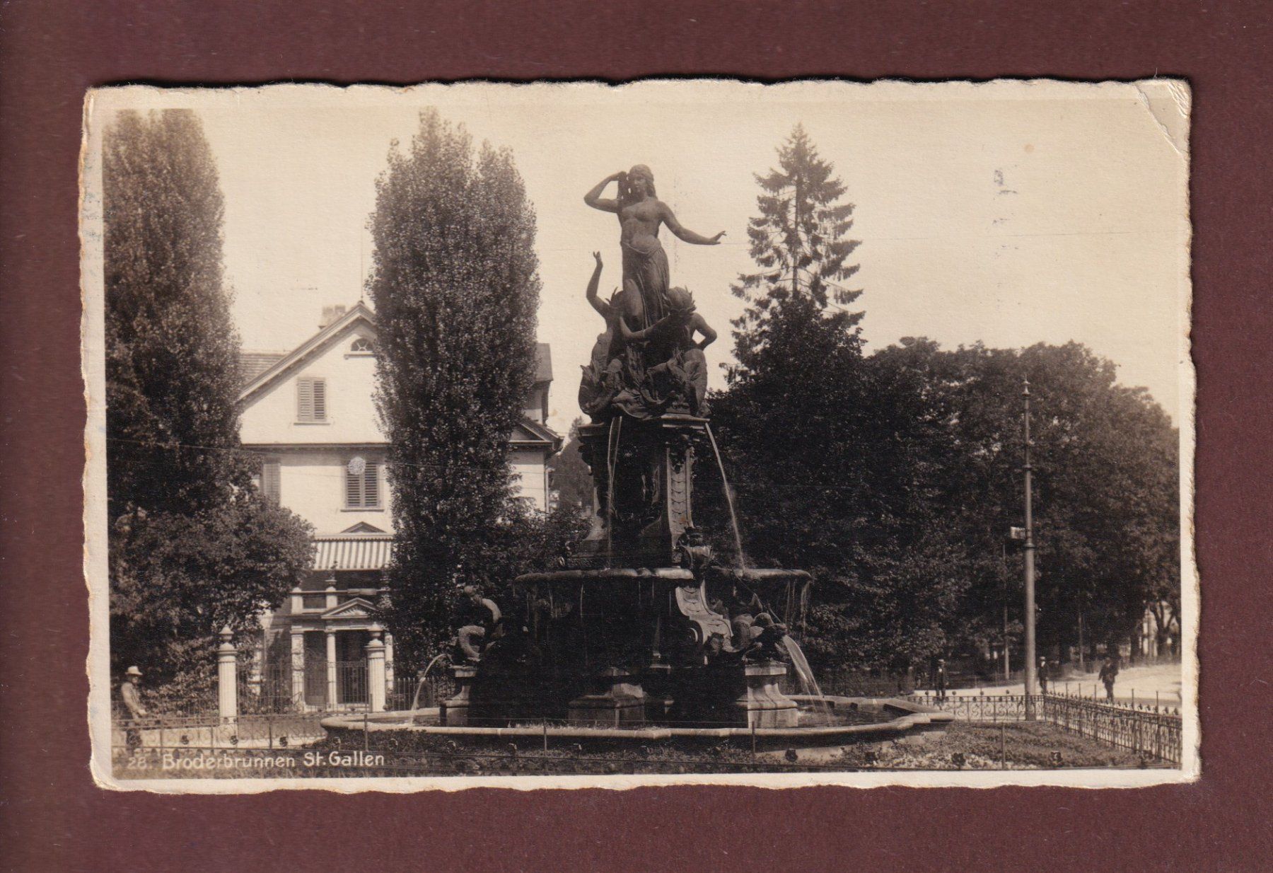 Cartoline postali: ST. GALLEN - Broderbrunnen - 1924 // Eckbug // – Usato da Pully venduto da nicecards-shop