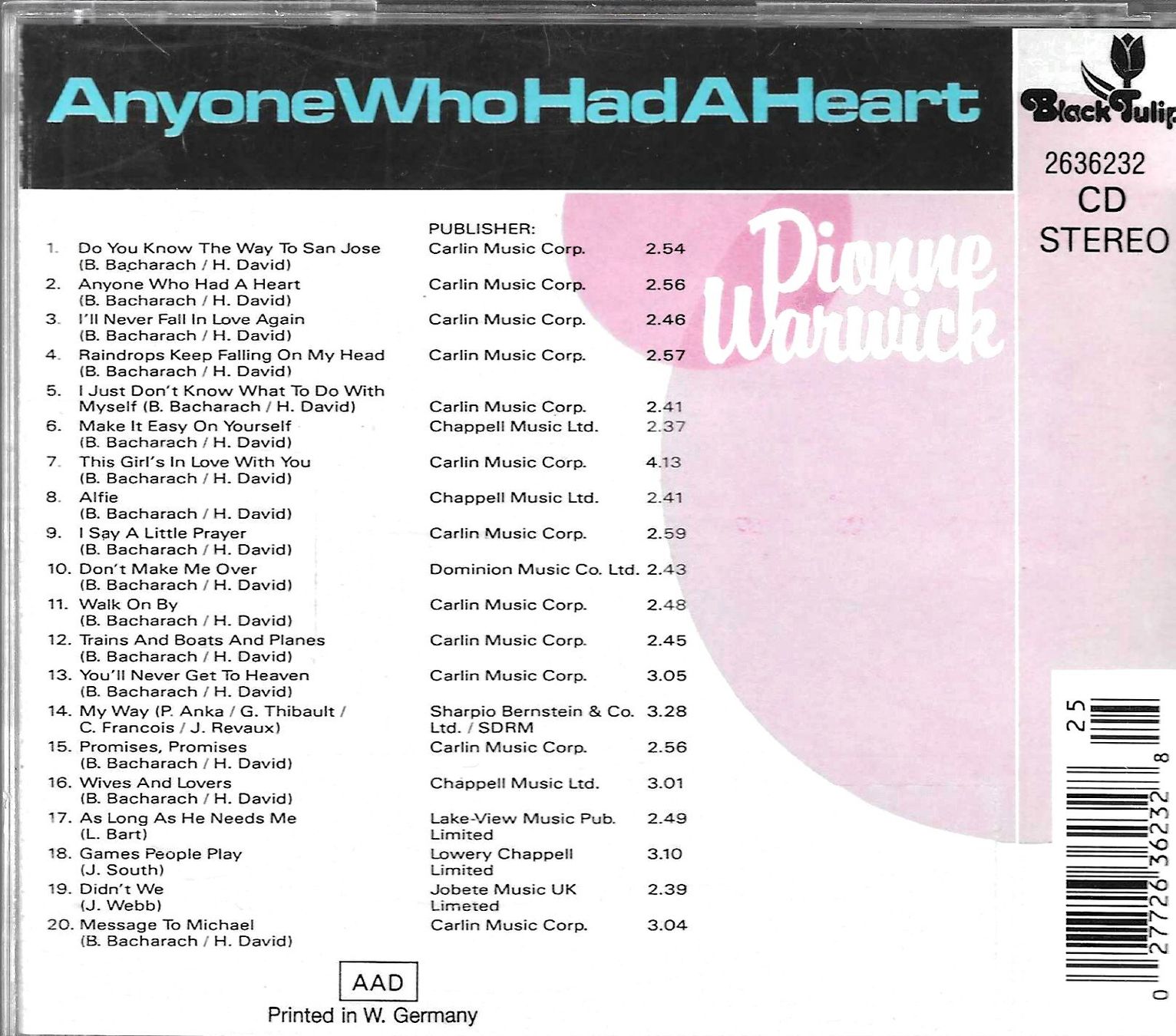 CD: Dionne Warwick - 20 Greatest Hits – Usato da Savagnier venduto da Ne2065 1