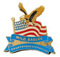 U392 - Pin Fahne USA Amerika Wild Eagles Adler Country West.