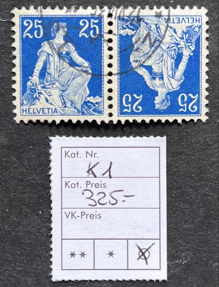 Tous les timbres: Kehrdrucke Nr. K1 Obl. Cat. 325.- CHF  – D'occasion à Sottens par thigroux