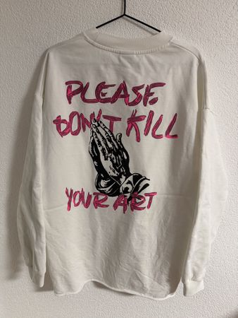 Weisses Oversize Sweatshirt mit Print, Grösse M