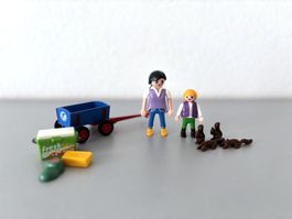 Playmobil Zoo Tierpark Besucher mit Bollerwagen