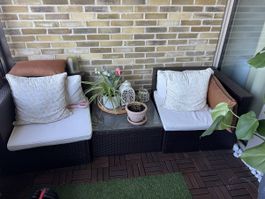 Rattanlounge MALIBU braun/beige