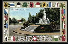 Basel, St. Jakobdenkmal, Wappen der Kant