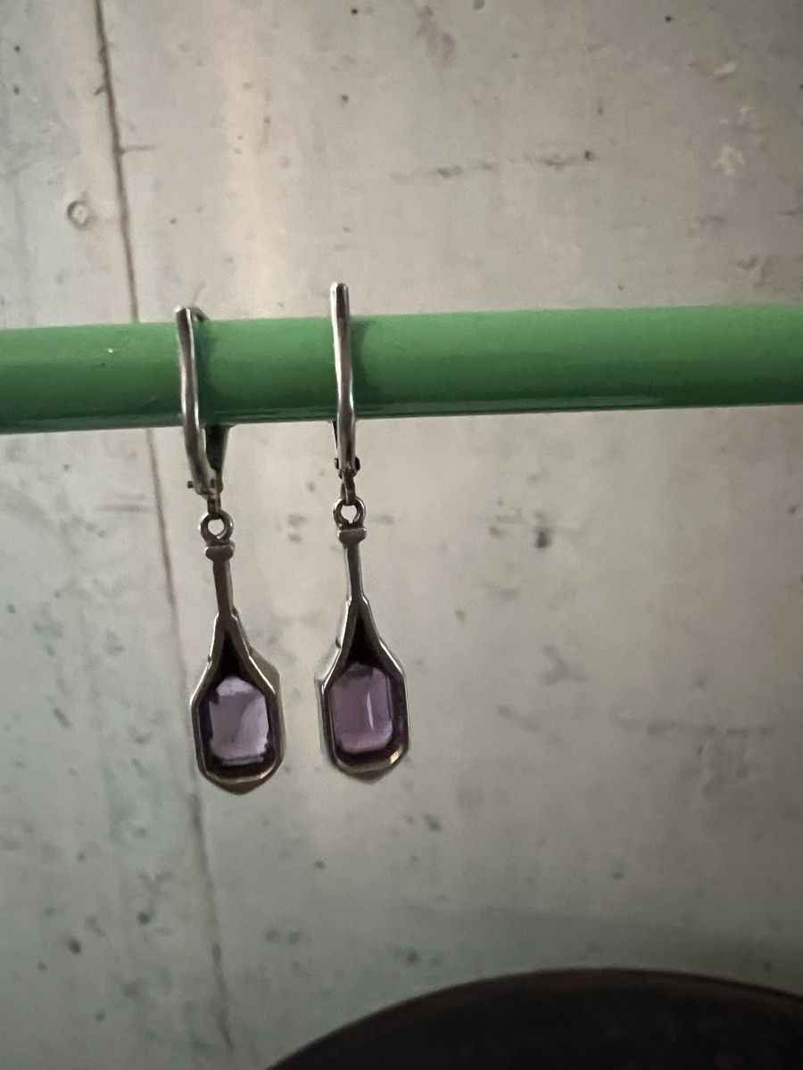 Orecchini pendenti & Orecchini a lobo: Art Deco Ohrhänger Silber mit Amethyst  – Usato da Wabern venduto da La-Vitrine 4