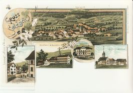 Gruss aus Selzach  -  (Lithoansicht um 1900,  keine AK !)