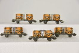 ♨️ FÜR Fr. 1.00  -     5 MÄRKLIN 4510 BORDEAUX WEINFASSWAGEN