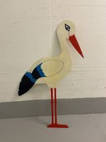 Einzigartig! Vintage Holz Storch Deko, 90cm