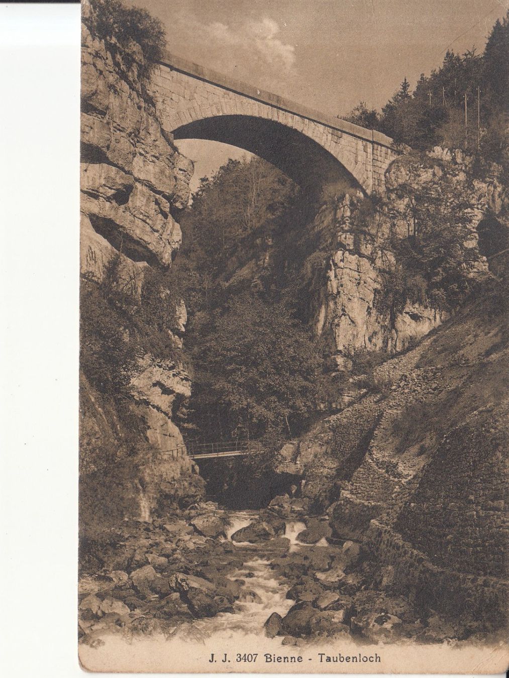 Cartoline postali: Bienne Taubenloch 1919 – Usato da Bürglen TG venduto da StampGraf