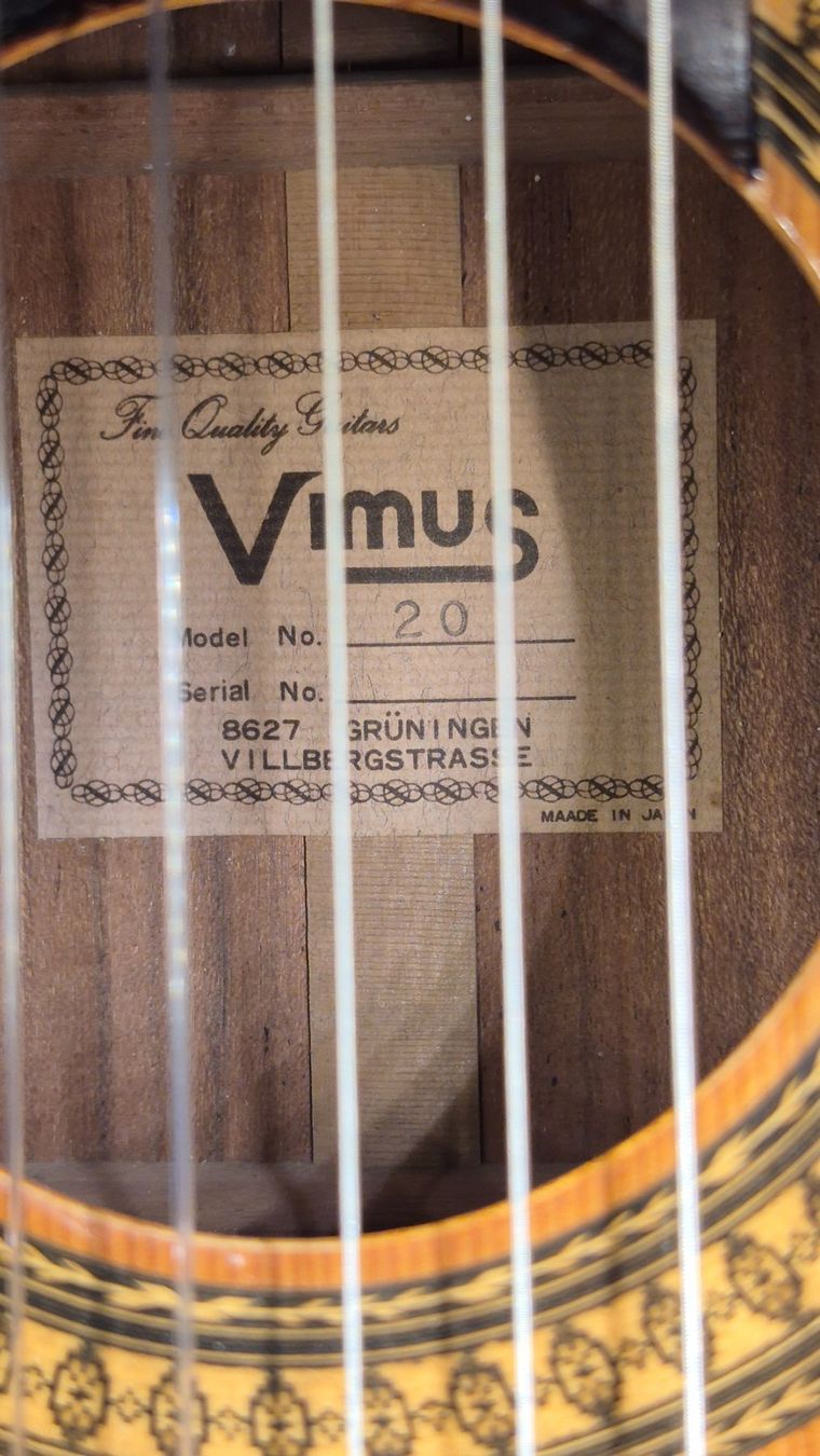 Strumenti musicali: Linkshand Akustik Gitarre Vimus 20 1982 – Usato da Winterthur venduto da NorrSydGuitars 8