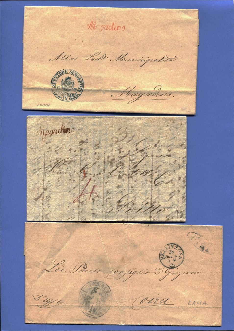 Stempel: Schnäppchen: Restposten 10 Briefe Tessin – Gebraucht aus Maggia von philtrade 2