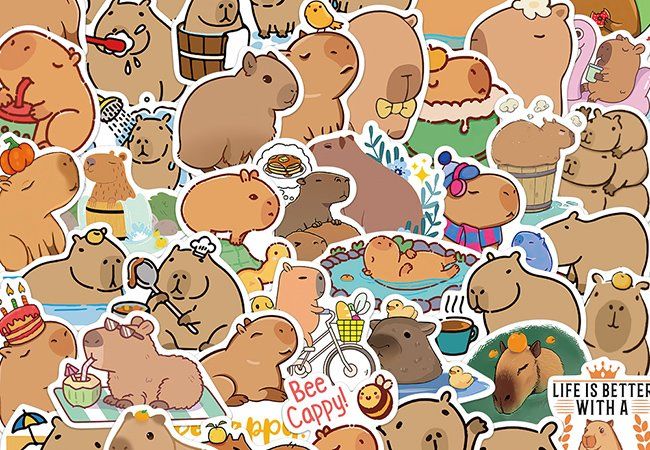 Aufkleber: 50 Stk. Sticker - Wasserschwein – Neu und originalverpackt aus St.Gallen von