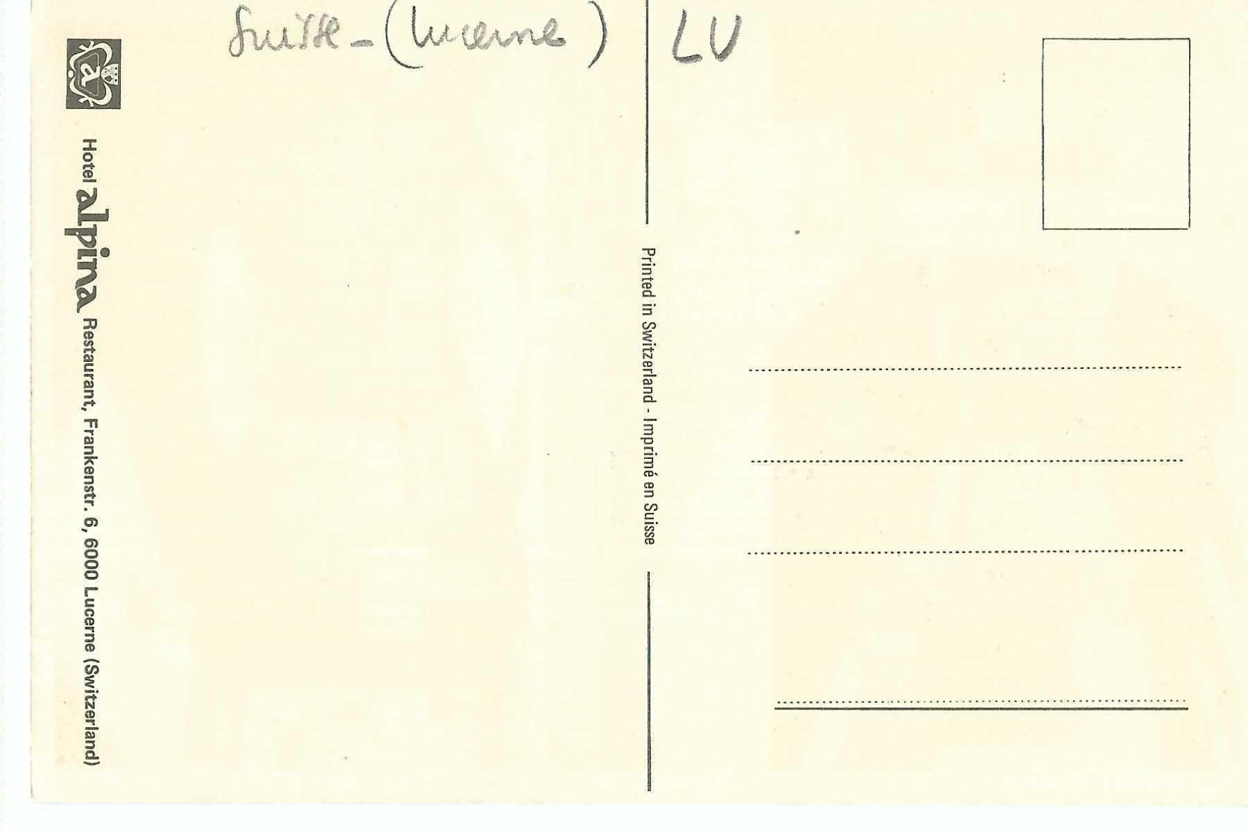 Cartoline postali: Luzern / Lucerne  Hotel Alpina – Usato da Thun venduto da 44wart 1