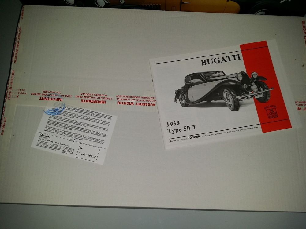 Pocher 1:8 Bugatti Originale – Kit K76 Numero 76725 – Nuovo Fatto In Italia