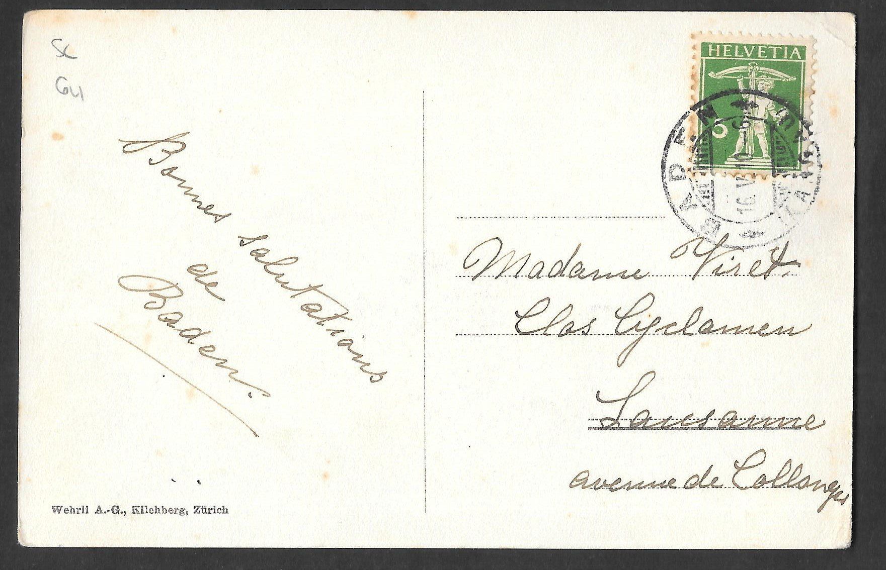 Cartoline postali: Baden Teilansicht mit Badhotels – Usato da Olten venduto da clotaldi 1