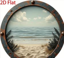 Metallschild Strand / Meer Rund 20cm Durchmesser