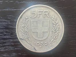 1 x 5 Franken Schweiz 1932 – zirkuliert