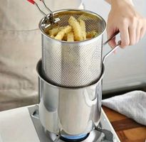 Fritteuse Topf Edelstahl mit Korb 1200ml Neu!