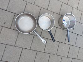 Töpfe Edelstahl 3 Stk ;Kochtopf Set, Edelstahl, 3 Stück(126)
