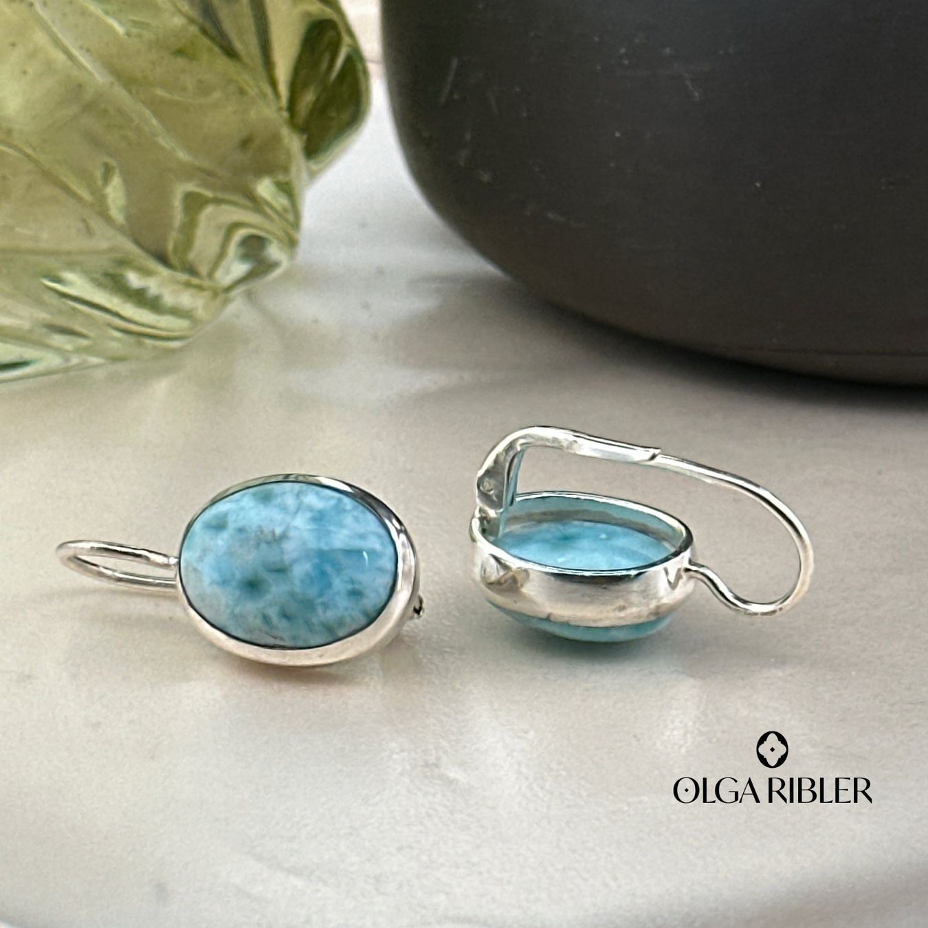 Olga Ribler Ohrringe & -stecker: Larimar-Ohrhänger – Sterling Silber – Neu (gemäss Beschreibung) aus Luzern von byolgaribleroutlet 4