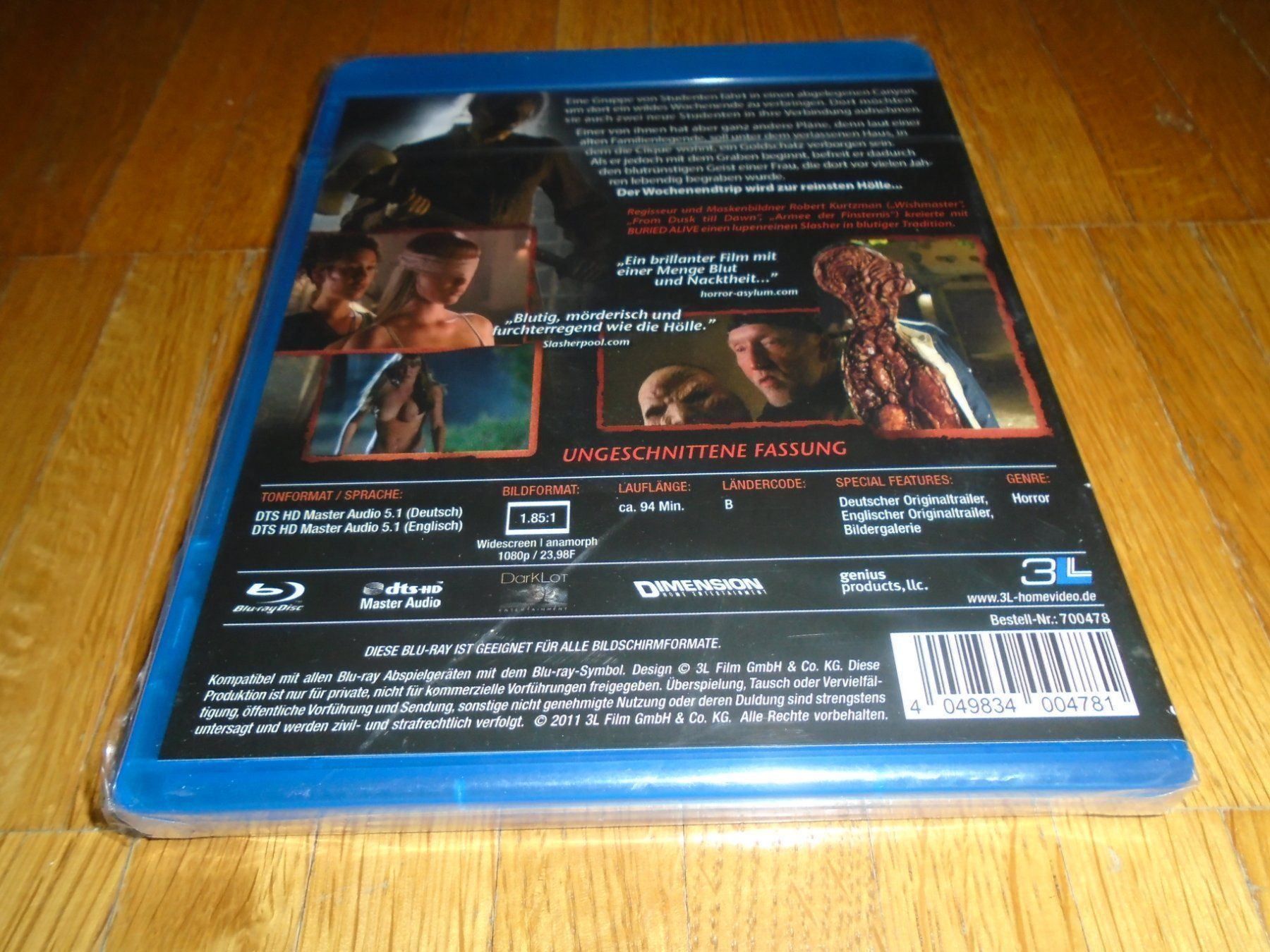Tutti i DVDs: Buried Alive - Lebendig begraben - BLU-RAY - UNCUT – Nuovo e nell'imballaggio originale da Basel venduto da havsok 1