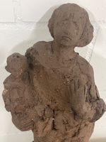 Vintage Skulptur von Mutter und Kind - Einzigartige Kunst